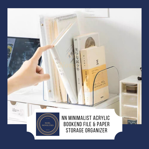 NN Minimalist Acrylic Bookend Office & Study File Folder & Paper Paper