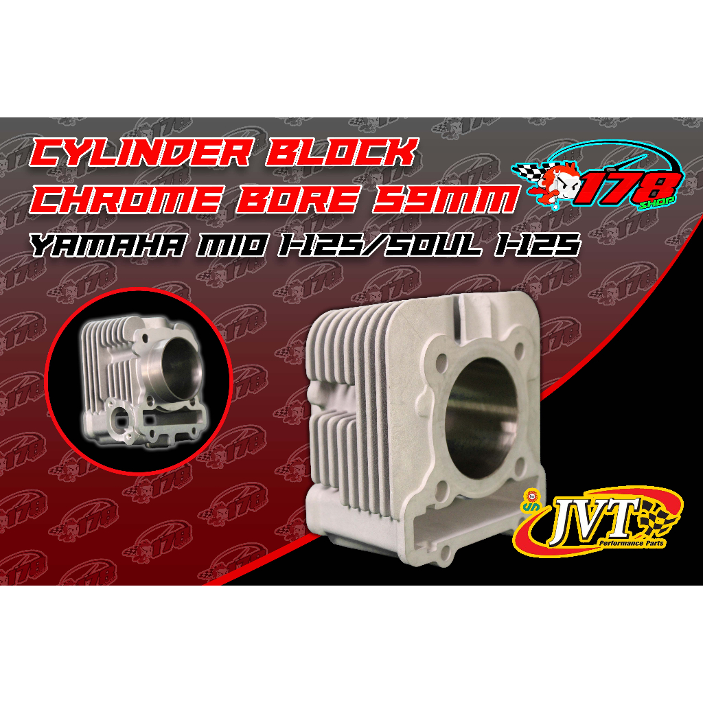 JVT block mio i 125/mio soul i 125 chromebore （59mm） | Shopee Philippines