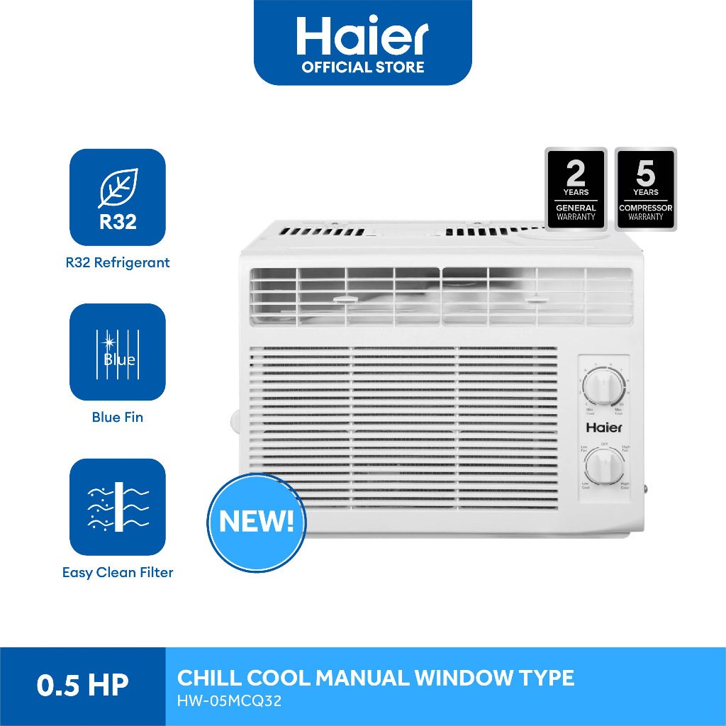 Haier HW05MCQ32 0.5 HP Chill Cool Window Type Aircon for Small Room