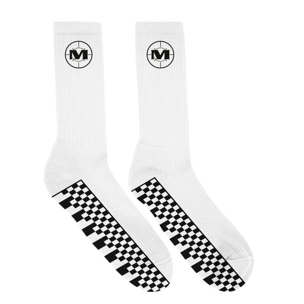 MSTR Co. SHOP - RACING COLLECTIONS Men Socks (Logo Black-WHITE ...
