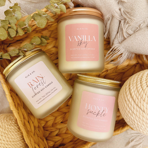 Scented Soy Blend Candle Home Fragrance and Decoration With Box Perfect for Giveaway by Elie And