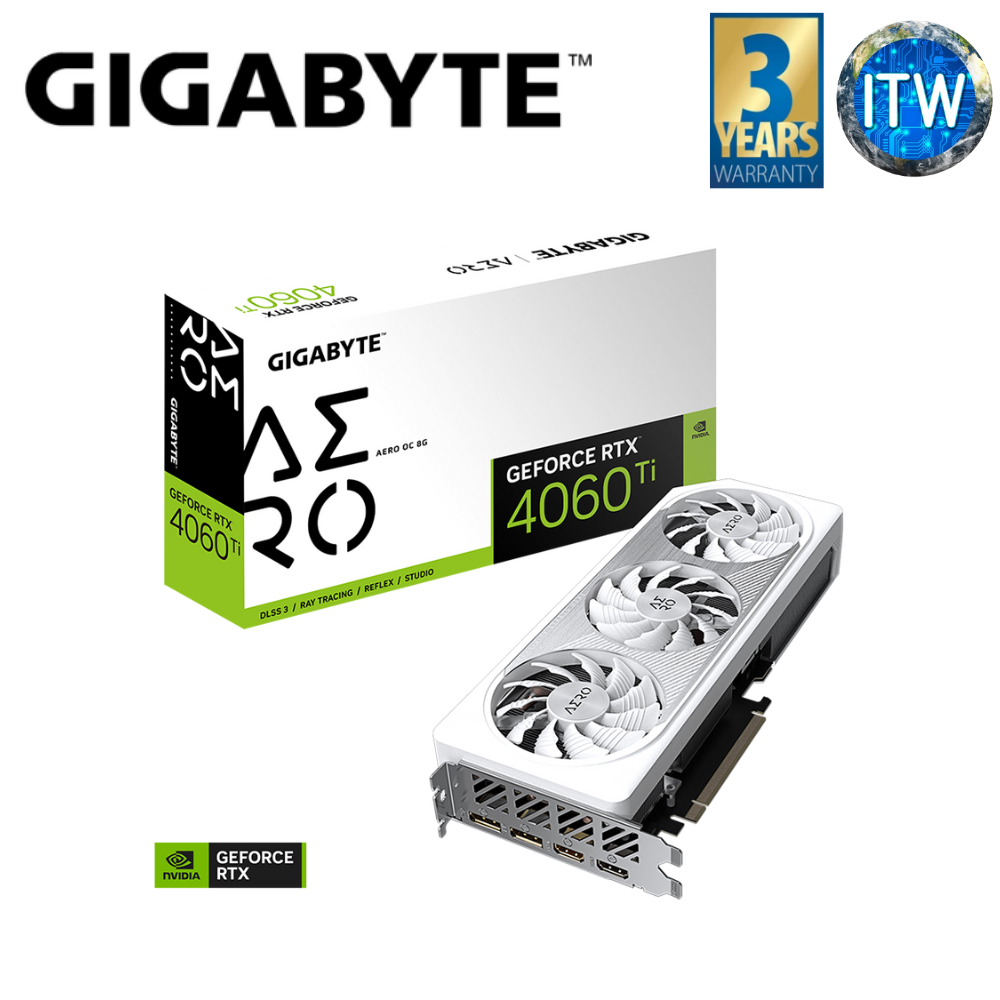 ITW Gigabyte GeForce RTX 4060 Ti Aero OC 8GB GDDR6 Graphic Card (GV