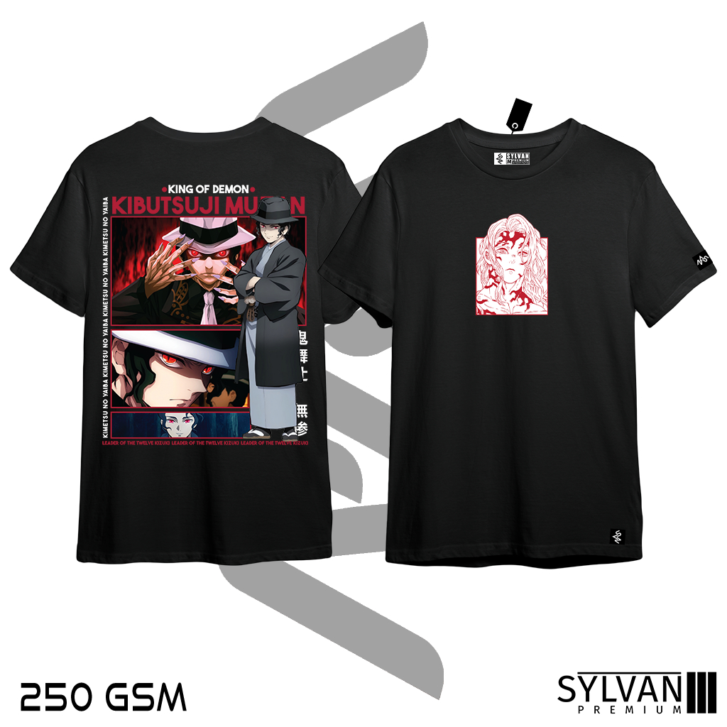 Sylvan Anime Shirt Demon Slayer Muzan Design 2 250 GSM Premium Cvc ...