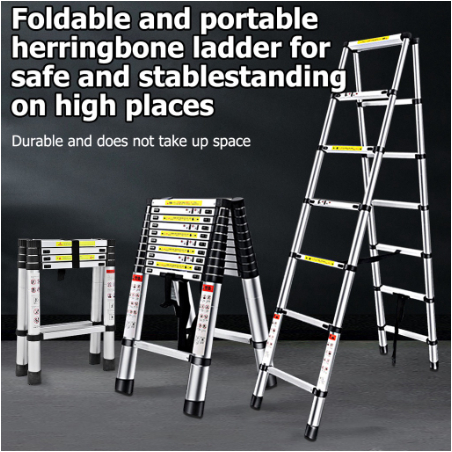 [13h]Aluminum Folding Ladder Multi-purpose Folding Ladder Portable ...