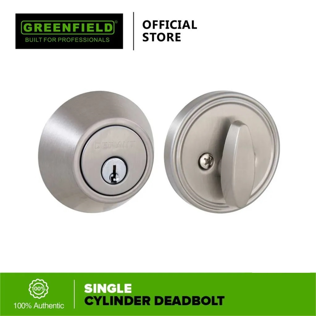 Greenfield Single Cylinder Deadbolt Satin Stainless Steel Finish (US32D