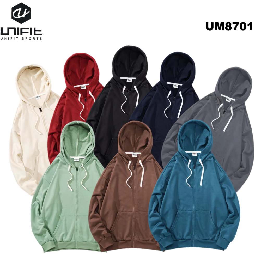 UNIFIT Men's Hoodie Jacket With Zipper Plain Fashion Sweat Shirts Long ...