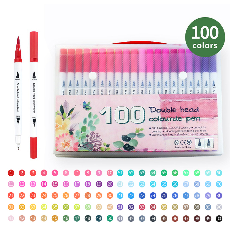 Hightune Colors Brush Pen Dual Tip Highlighter Marker Pens Painting