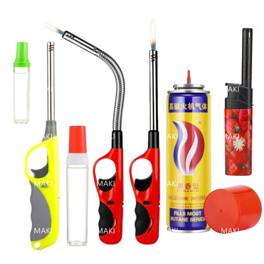 Free gas long flexible refillable lighter butane gas lighter kitchen
