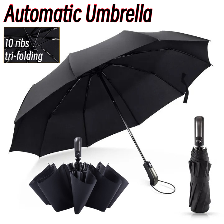 Automatic Umbrella Windproof tri-folding Sun protection and UV ...
