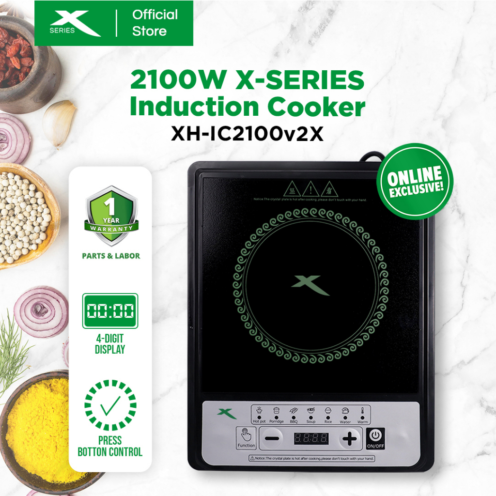 XSERIES 2100W Induction Cooker with 8 Power/Temperature Levels for