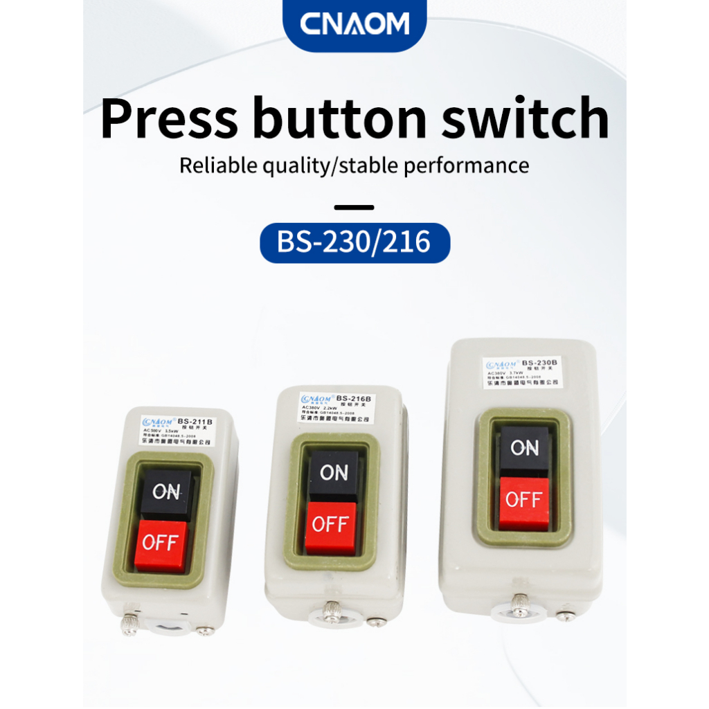 Start Stop Push Button Switch On/Off 10A (BS211B) 15A (BS216B) for ...