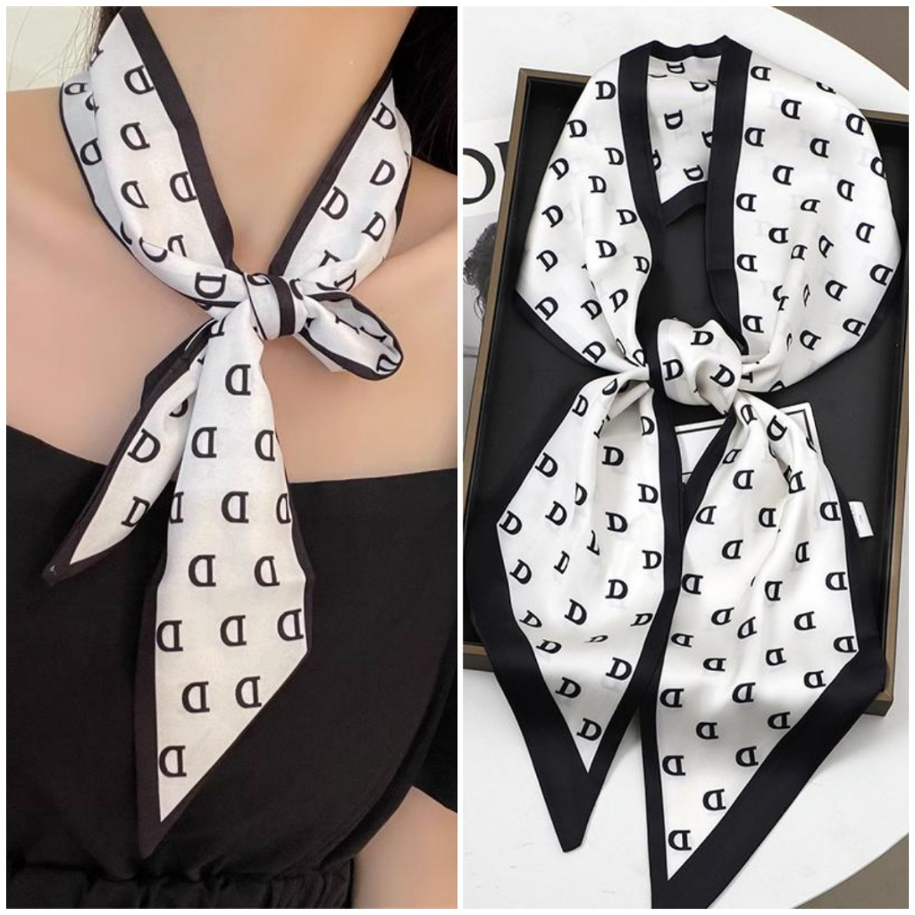 Long Small Silk Scarf Wide-brimmed Fashion Silk Scarf Thin Neck Scarf ...