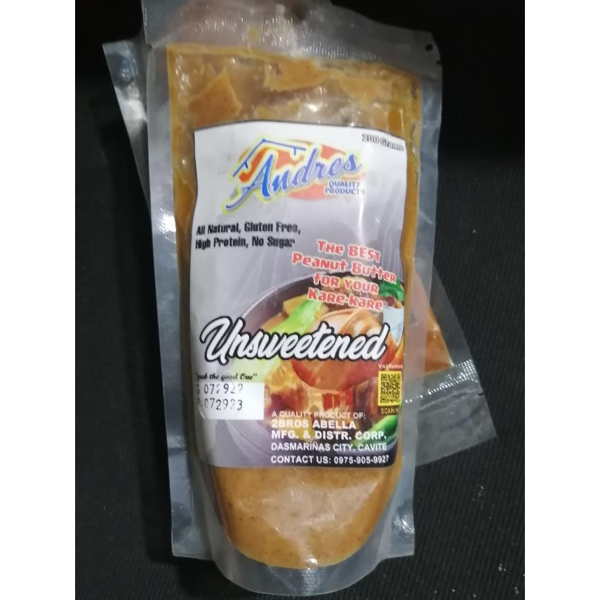 Andres UnSweetend Peanut Butter for Karekare Shopee Philippines