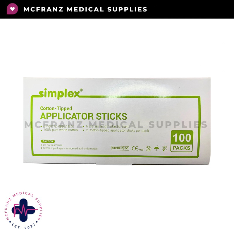 Simplex Cotton Applicator Sterile (100’s) | Shopee Philippines