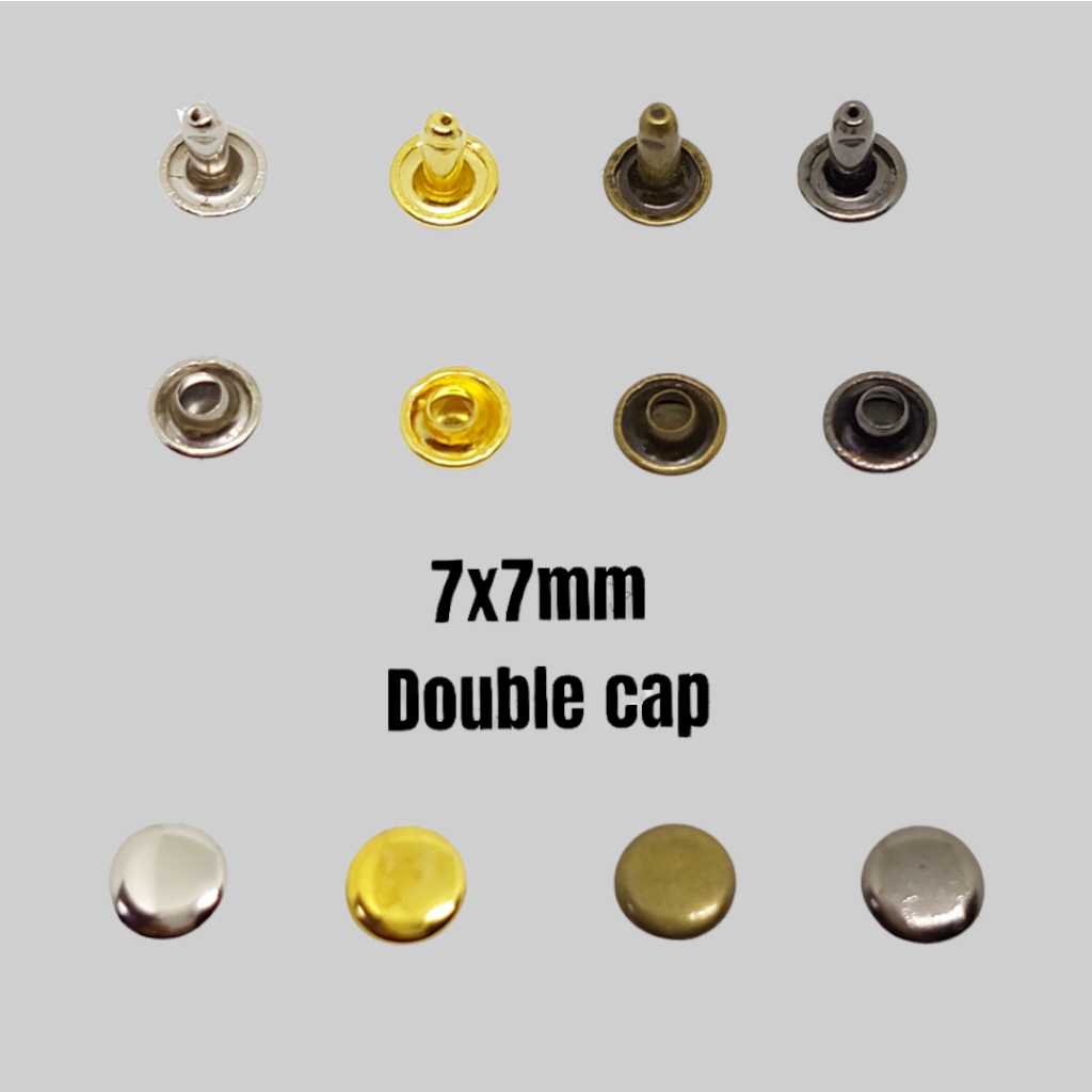 100 PIECES SET - 7mm RIVETS (𝟕𝐦𝐦 𝐱 𝟕𝐦𝐦)SILVER/ ANTIQUE/ GOLD/ GUNMETAL ...