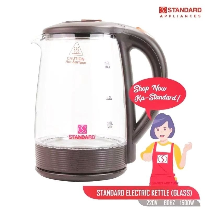 Standard Electric Kettle Glass Body 1500 watts Shopee Philippines