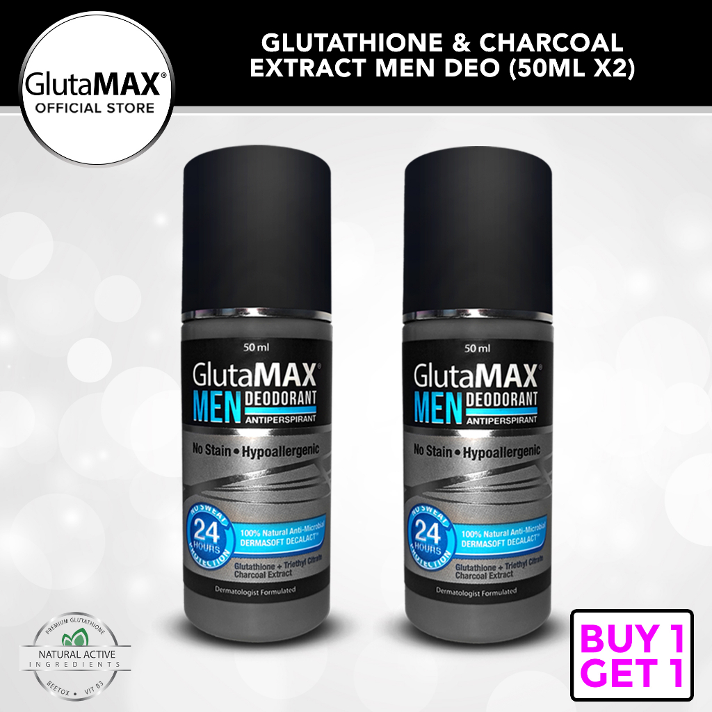 Buy 1 Take 1 Glutamax Men Deodorant Antiperspirant Whitening Glutathione W Charcoal Extract 8068