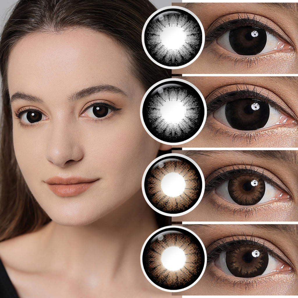 (COD) NEW 2pc/Pairs contact lens doll eyes Big Eye Natural brown/Black