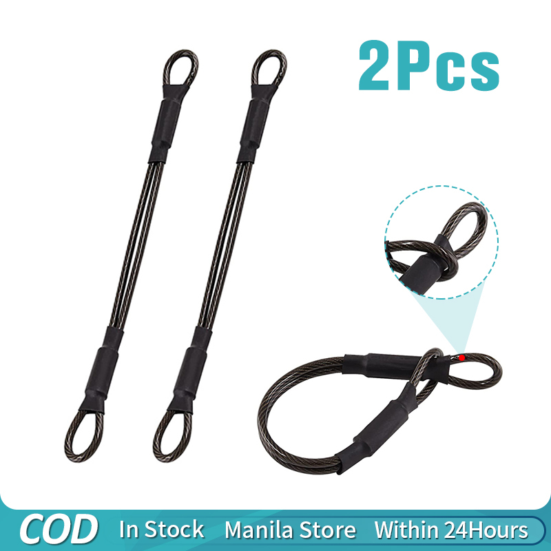 2pcs Motorcycle Helmet Lanyard AntiTheft Rope Stainless Steel Safety