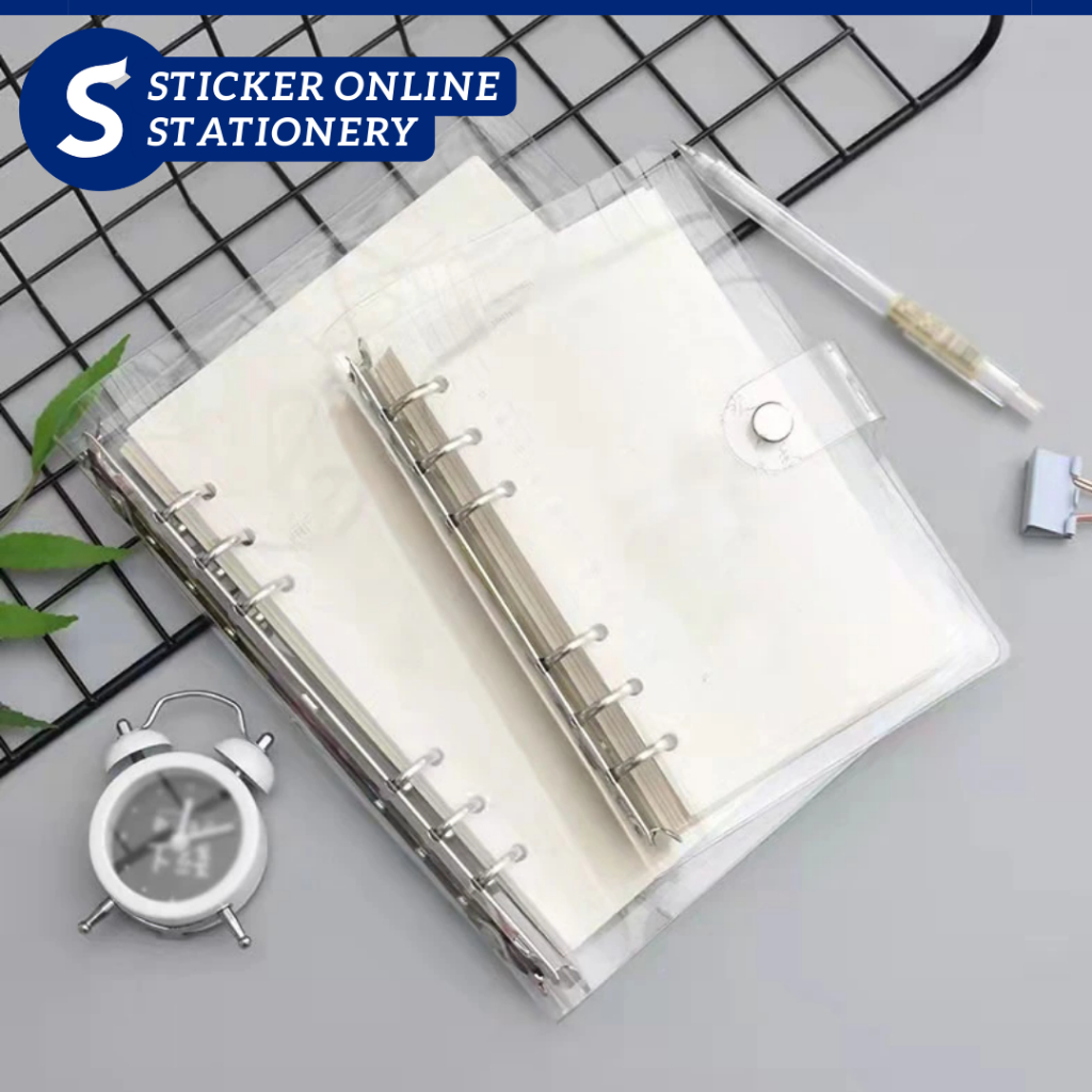 PVC Clear Plastic Ring Cover Binder 6 Holes A5/A6/A7 Size Binding Cover ...