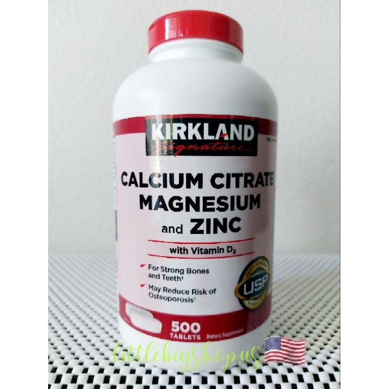 Kirkland Calcium Citrate, Magnesium & Zinc (500 Tablets) Shopee