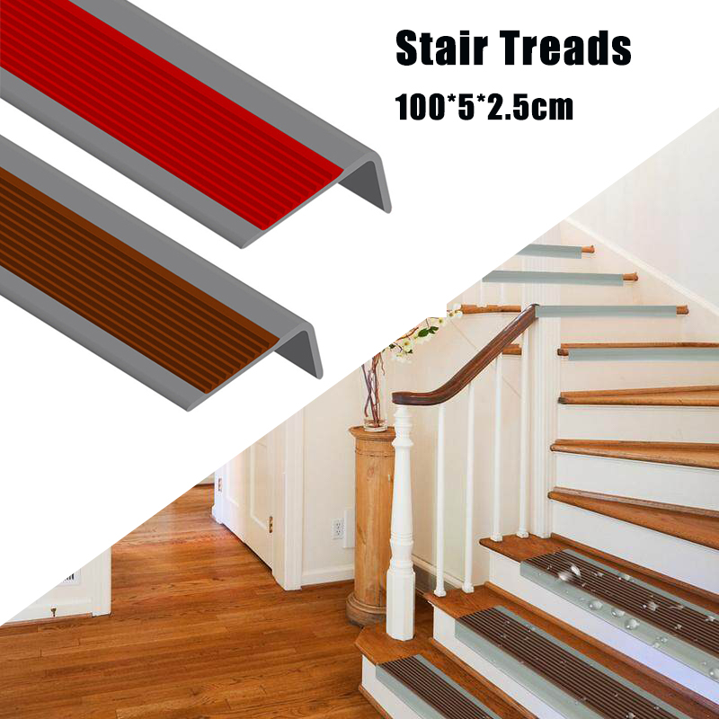 NonSlip Stair Edge Protector, PVC Rubber Stair Treads, SelfAdhesive Stair Step Edge Trim