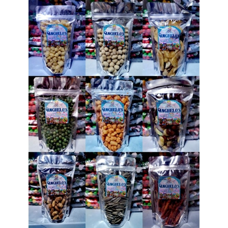 nuts, mixed nuts, cornick, chichapop kutkutin in a pouch for every