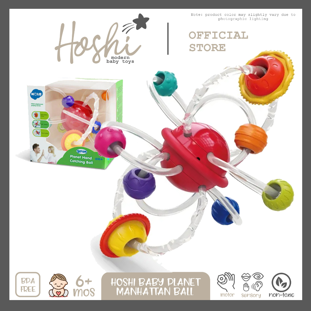 Hoshi Baby Planet Manhattan Sensory Rattle Ball & Teether, BPA Free ...