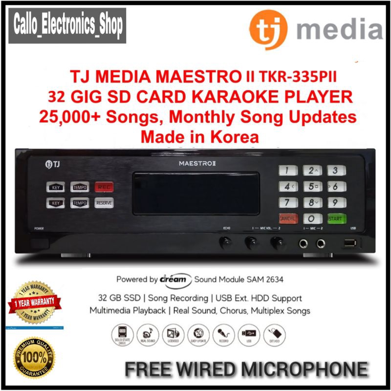 TJ Media Maestro TKR 355 TJ MEDIA KARAOKE PLAYER/Free Wired
