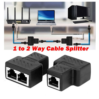 RJ45 Splitter Connector Adapter 1 to 2 Ways Ethernet Splitter Coupler