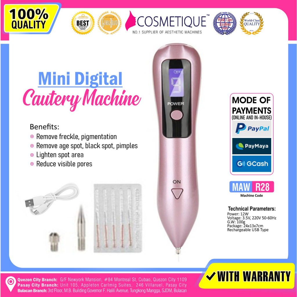 Digital Pen Electrocautery warts millia skin tag removal facial machine with complete set of