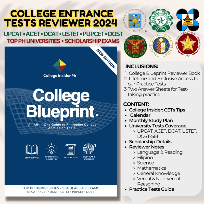 College Blueprint (UPCAT, ACET, DCAT ENTRANCE EXAM CETS 2024 REVIEWER