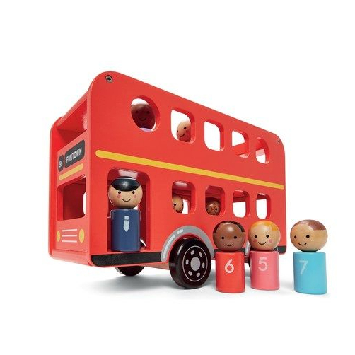 Anko Wooden Double Decker Bus (Wooden/Educational Toy From Australia