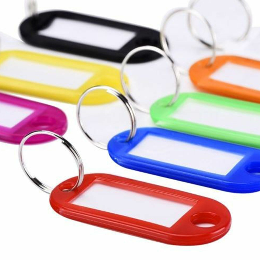 Colorful Plastic ID & keychain Tag Name Card luggage Label Key Holder ...