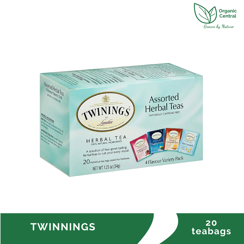 Twinings Assorted Herbal Teas Variety Pack Caffeine Free 20 Tea Bags