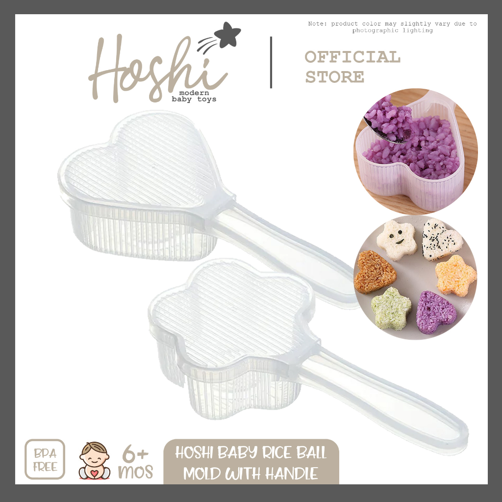 Hoshi Baby Rice Ball Maker with Handle, Onigiri Sushi Mold, Bento Food