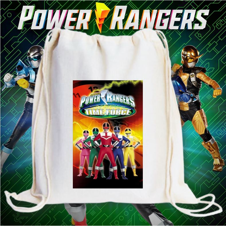 POWER RANGER 1 DRAWSTRING BAG 2M/ GRAPHIC PRINTED CANVAS BAG / 13X15 ...