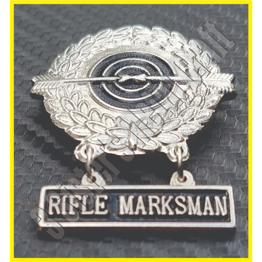 Rifle Marksman Pin, Silver Plated, Molder type, bras materials, with ...