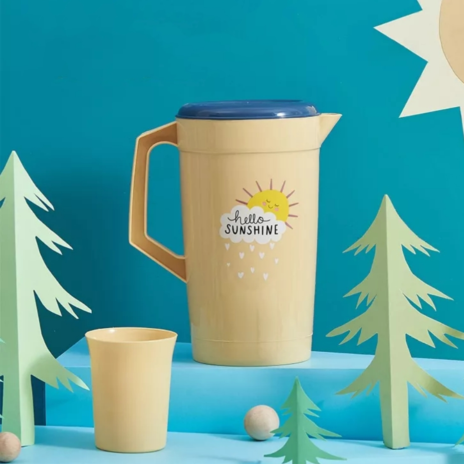 Plastic Water Jug Sets 2L Plastic Pitcher Cold Water Juice Jug with 4