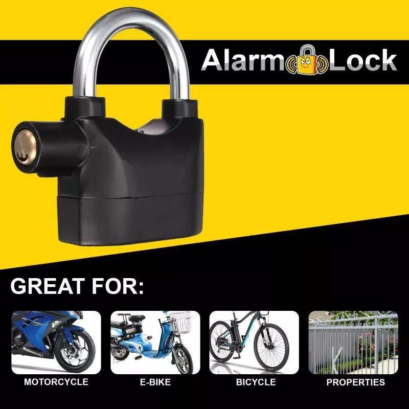 Waterproof Siren Alarm Padlock Alarm Lock for Motorcycle Bike Bicycle ...