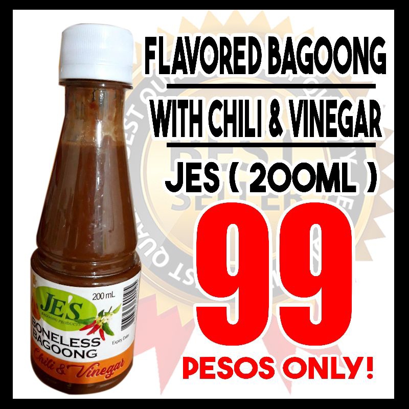 JE'S Flavored Bagoong With Chili & Vinegar 200ML Shopee Philippines