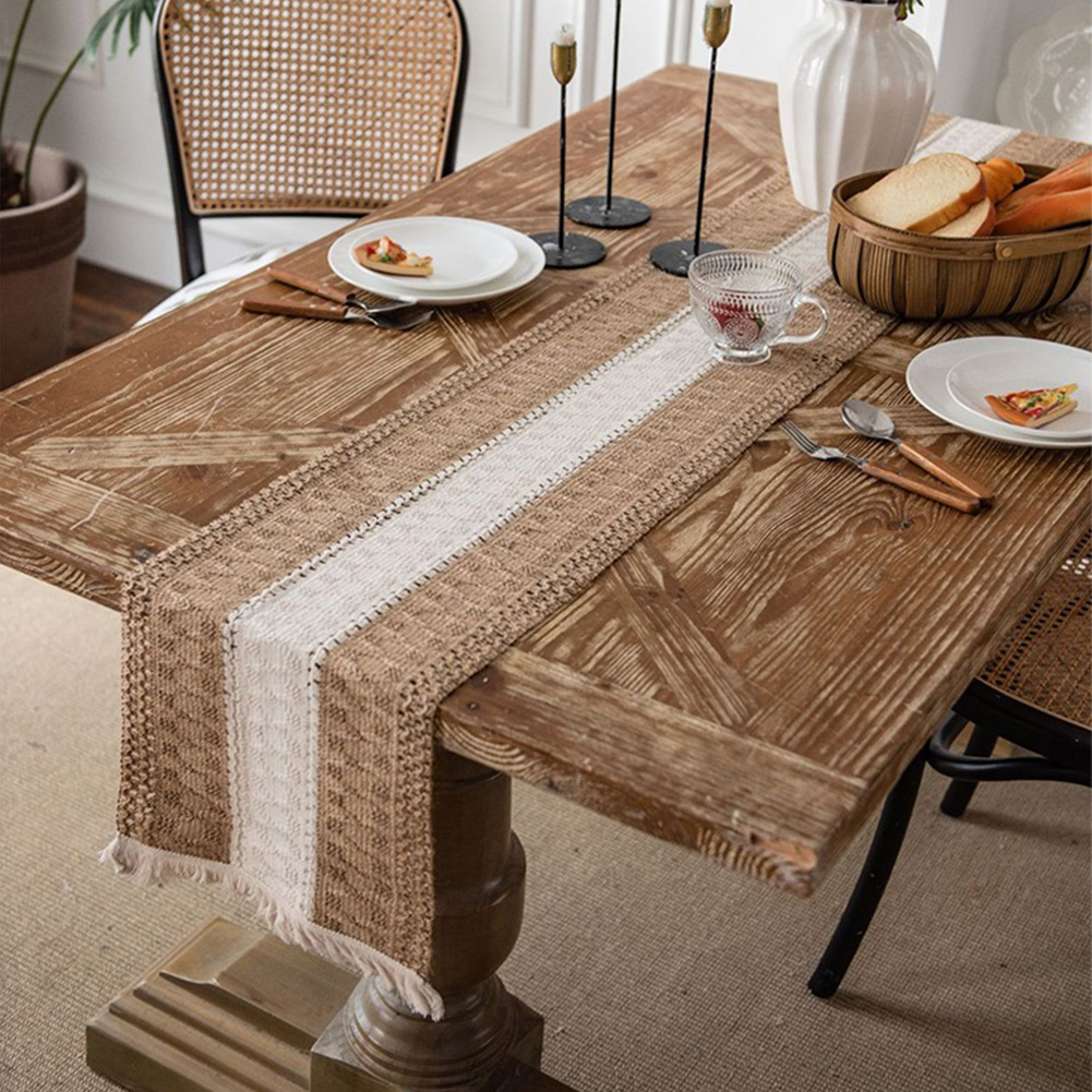 180X30CM Tassel Placemat Kitchen Table Cloth Mat Insulation Pad Table Runner 70inch Long Table