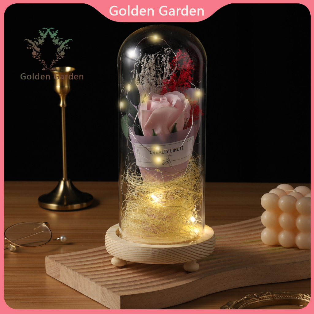 real flowers Enchanted Rose Flower Lamp Led Light Rose Artificial in