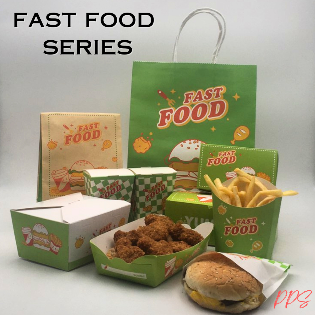 Fast Food Series Packaging, Fries Holder, Burger Wrap, Chicken Box ...