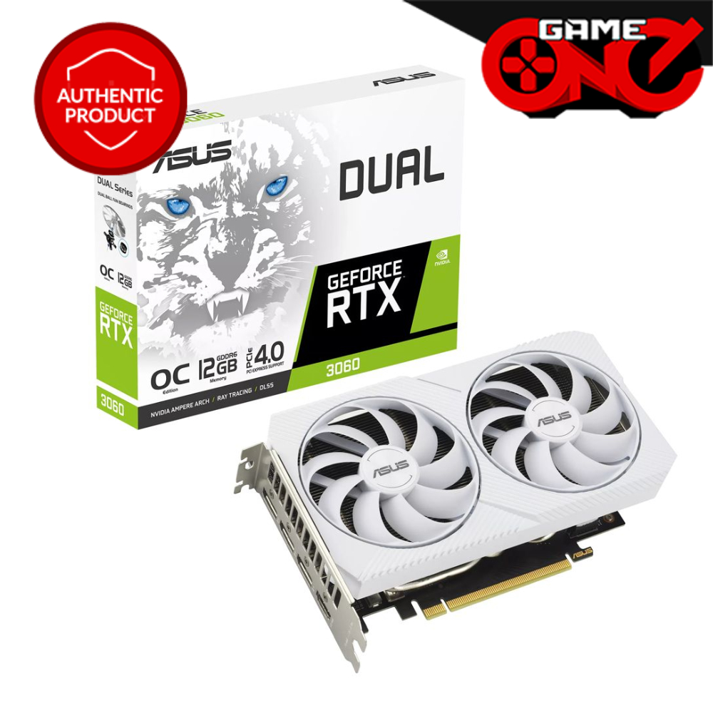 Asus Dual GeForce RTX 3060 12GB GDDR6 White OC Edition Graphics Card ...