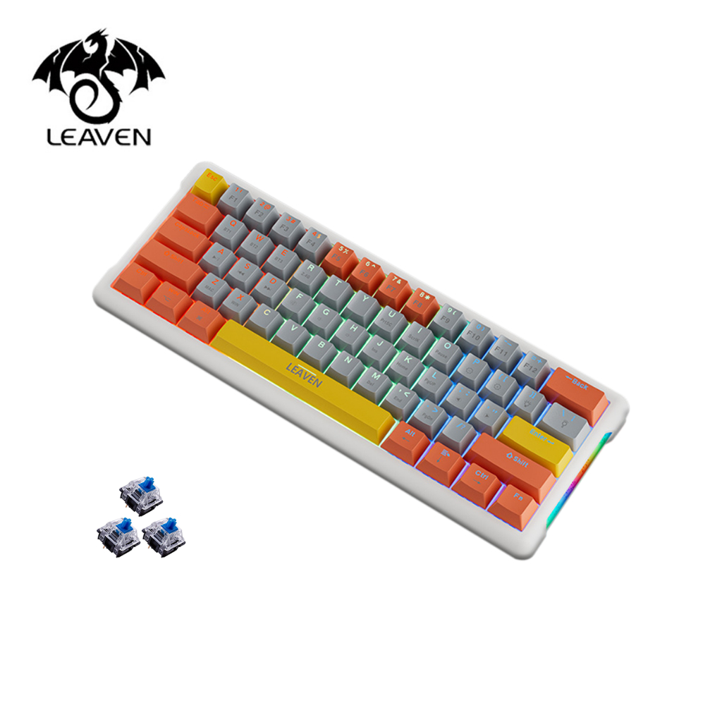 LEAVEN K610 61Keys Tri-Mode / Wired Hot-Swappable Mechanical Gaming ...