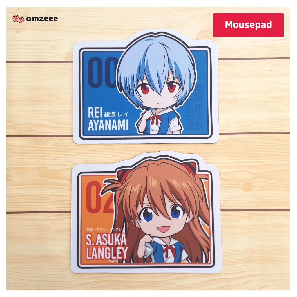 Evangelion Mousepad Neon Genesis Evangelion Rei Ayanami Asuka Langley