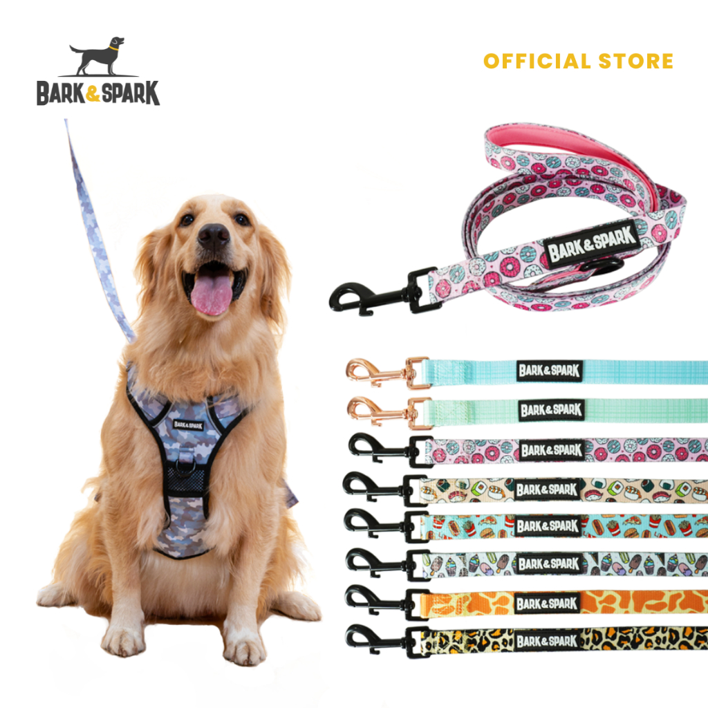 Bark and Spark Dog Leash Heavy Duty, Soft and Durable Neoprene Padded