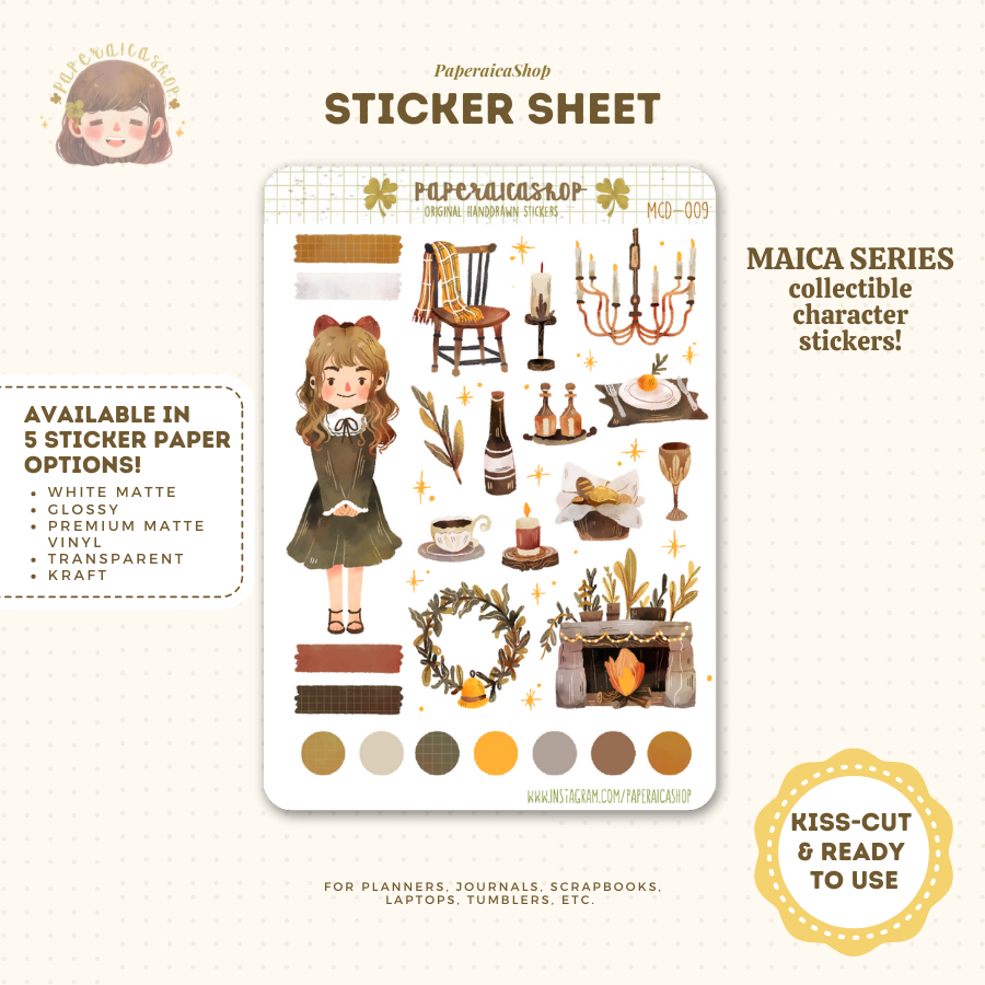 Cute Fancy Girl Stickers, Fancy Dinner Stickers, Cottagecore Fancy Girl ...