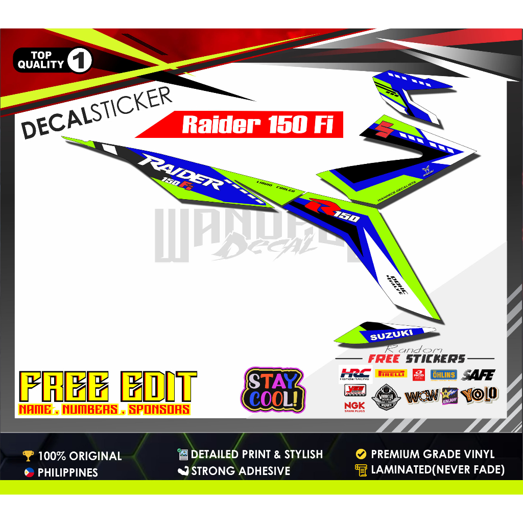 Raider 150 fi, Never Fade Laminated Gloss Vinyl Sticker -Deisnged by ...